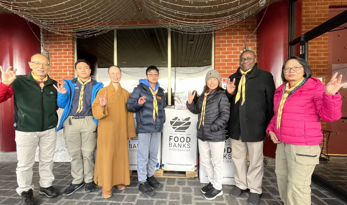 Toronto Buddha’s Light Scouts Lead the Way in Giving Back with Winter Food Drive